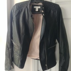 Faux leather moto biker style jacket